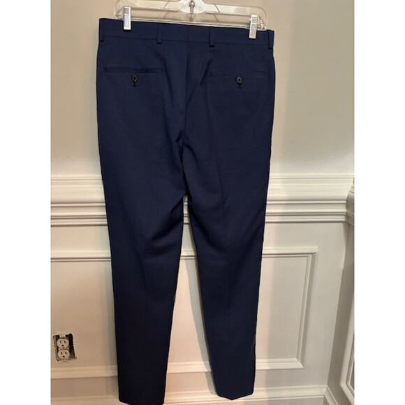 Original Penguin Dress Pants Flat Front Trousers Wool Blend Blue 30X32 New - Picture 2 of 7